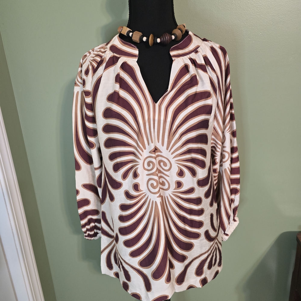 Umgee Cream and Brown Abstract